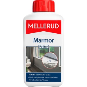 Mellerud Marmorpolitur 0,5 l Flasche für glänzende Marmor-, Natur- und Kunststein-Oberflächen.