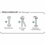 Checkliste Werkzeuge (exkl. Werkzeuge): Maulschlüssel, Armaturenzange, Standhahnmutterschlüssel.