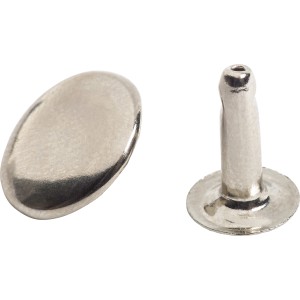 Vernickelte LUX Hohlnieten, 4x12mm, 10er-Pack für Textilien und Leder.