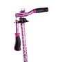 Pinker Six Degrees Aluminium Scooter Junior Lenker mit schwarzen Griffen, Klappmechanismus und höhenverstellbarer Lenkstange.
