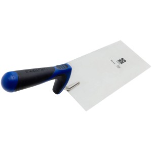 LUX Stuckateurkelle 180 mm, rostfrei mit blau-schwarzem Comfort-Griff.