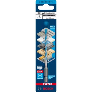 Bosch Expert Multi Construction Bohrer Hex-9, 5mm, Universalbohrer für diverse Materialien.