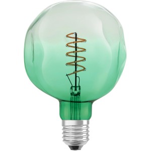 Osram LED-Leuchtmittel E27, 4,5W, grün getöntes Glas, warmes Licht für Wohnräume.