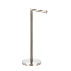 Freistehender MSV Toilettenpapierhalter aus Edelstahl, Ø 15 x 43 cm.