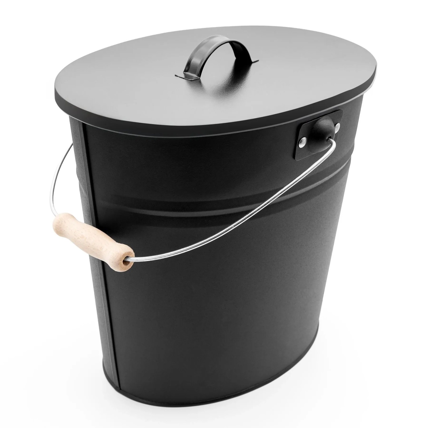 BigDean Ascheeimer mit Deckel 15 Liter mit Griff Ascheimer Oval kaufen bei OBI