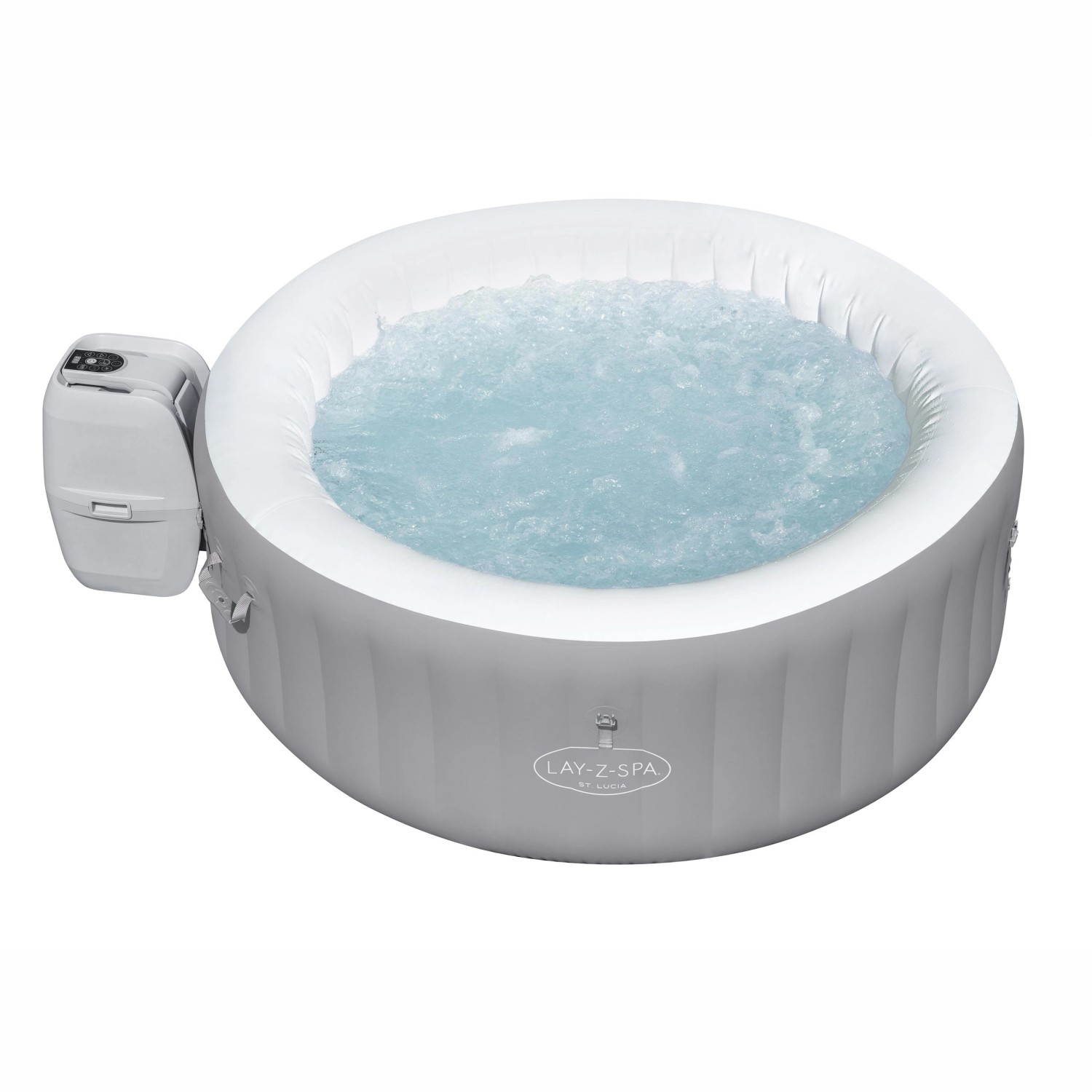 Bestway Lay-Z-Spa St. Lucia AirJet aufblasbarer Whirlpool, rund, Ø 170 cm, mit Wasser.