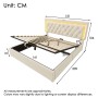 okwish Polsterbett 140x200cm mit LED Stauraum Jugendbett Beige ohne Matratze_5