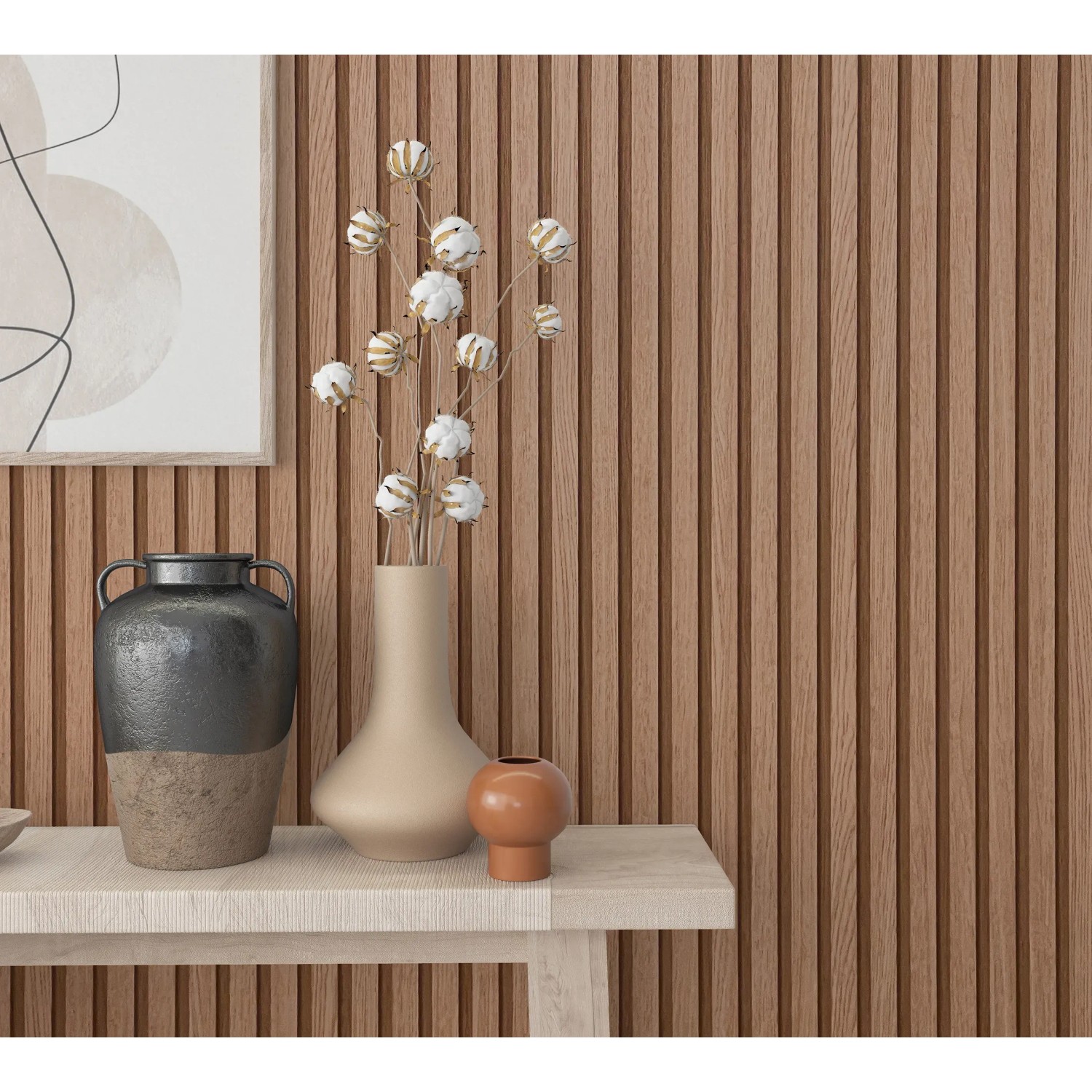 Marburg Vliestapete Botanica 2 mit Holzoptik in Braun. Dekorative Wandgestaltung mit FSC®-Zertifizierung.