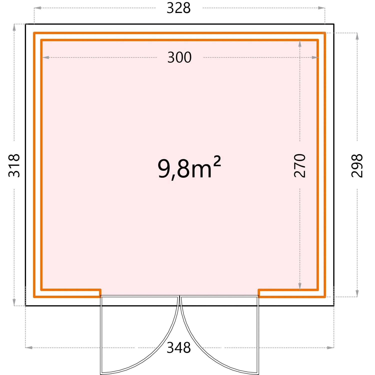 Gerätehaus Classico 3330 Anthrazit 328 cm x 298 cm_10