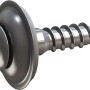 Nahaufnahme: SDF Spenglerschraube Alu-Natur, 4,5x20 mm, mit Dichtscheibe. Ideal zur Befestigung von Ortgangblechen.