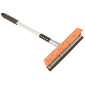 LUX Scheibenreiniger Teleskop mit Schwamm und Abzieher für streifenfreie Autopflege.