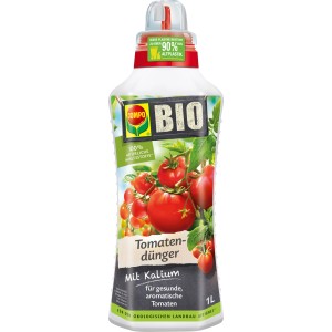 Compo Bio Tomatendünger 1L Flasche für gesunde Tomaten.