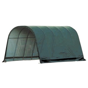 Grünes ShelterLogic Folien-Weidezelt Run-In-Shed 6,10x4x3m für Tiere oder Lagerung.