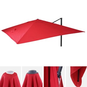 Roter MCW Ersatzbezug für Sonnenschirm, 3,5x3,5 m.