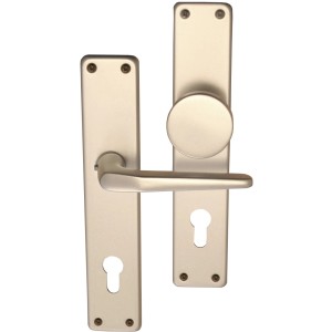 Alpertec Langschild-Garnitur Tanja, Alu F2 champagner, für Profilzylinder-Türen.