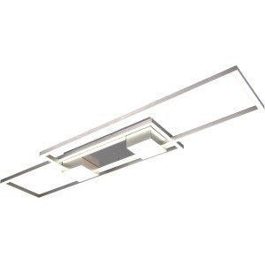 Moderne Trio LED Deckenleuchte Albany, 100 cm, Nickel matt, mit Fernbedienung zur Lichtsteuerung.