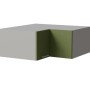 Feldmann-Wohnen Eckaufsatzschrank Brerra W14/90/36 Grau / RAL 6025 farngrün Matt 90 / 90 / 36cm
