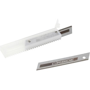 Stanley Carbide Abbrechklingen 18 mm, 10 Stück im transparenten Köcher. Messerzubehör.