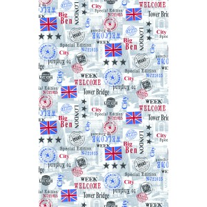 d-c-fix Klebefolie Trendyline Lindley mit London Motiven, wie Union Jack, Big Ben und Tower Bridge.