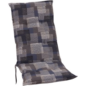 Sun Garden Hochlehner-Auflage Norderney Grafik Blau-Grau