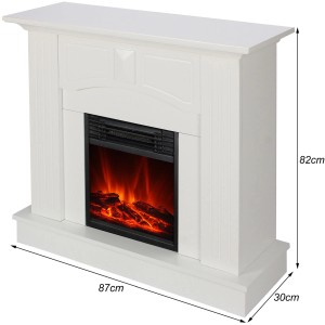 Weißer El Fuego Elektrokamin Malmö mit Flammeneffekt und Heizfunktion.