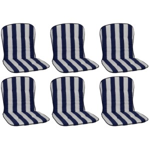 Beo Sitzauflage Niedriglehner Mono 6er-Set Blau-Weiß gestreift