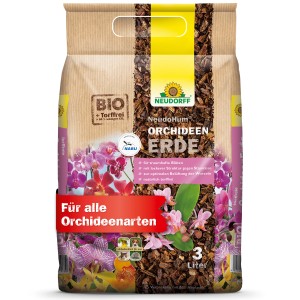 Neudorff NeudoHum Orchideen-Erde, 3 l, torffrei, für gesundes Wachstum und prächtige Blüten.