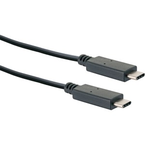 Schwarzes Schwaiger USB 3.1 C-Stecker Anschlusskabel für Computer & Multimedia.