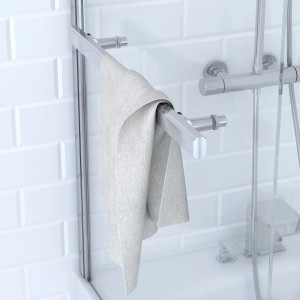 Aurlane Badewannenaufsatz Prime, chrom, mit Handtuch und 1 Flügel (150x85 cm).