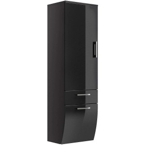 Posseik Bad-Hochschrank Rima, anthrazit, 40 cm breit, mit Tür und zwei Schubladen.