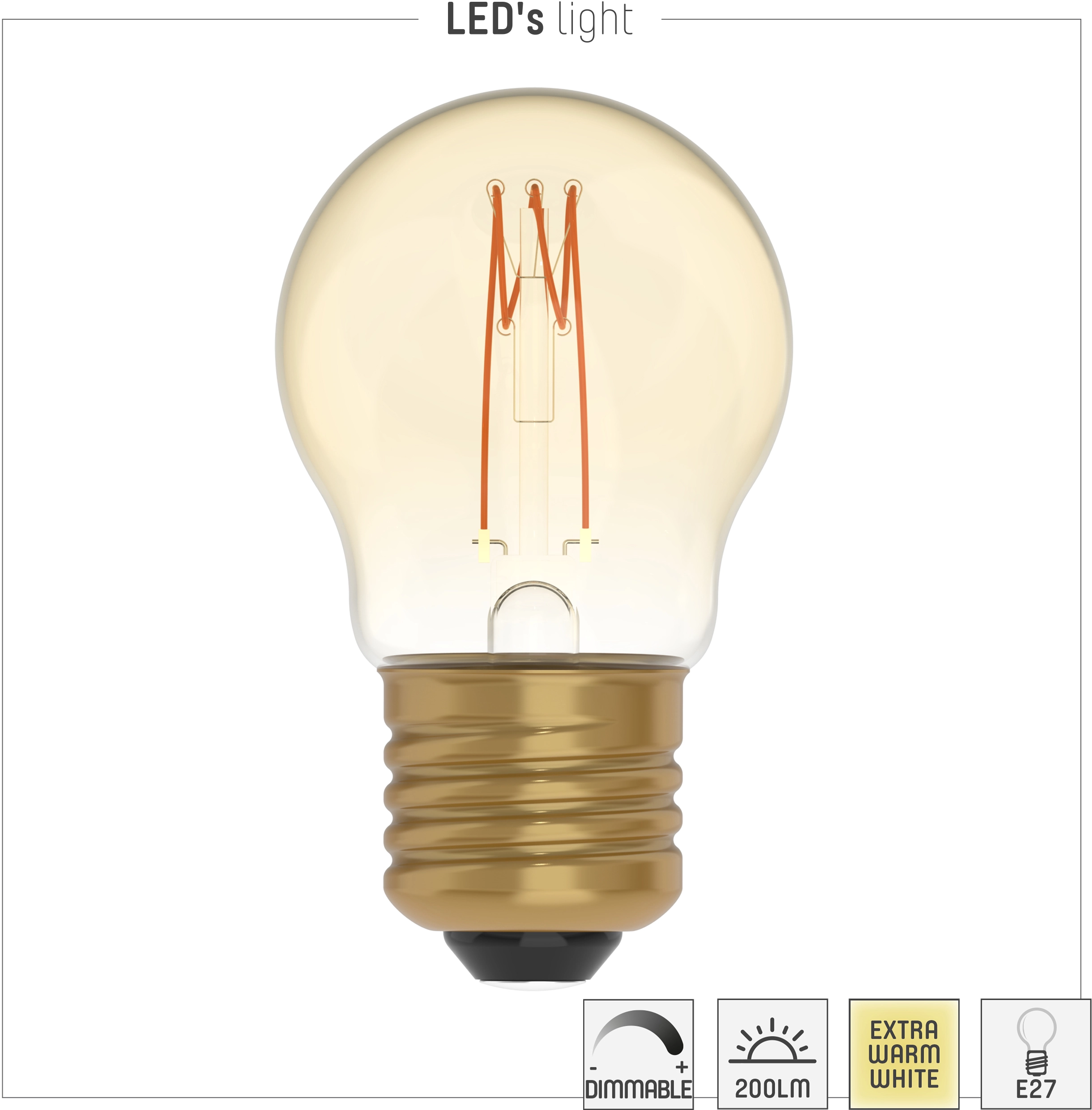 LED-Leuchtmittel Filament E27 Globe G45 2,5 W 136 lm Ø 4,5 cm x 8 cm kaufen  bei OBI