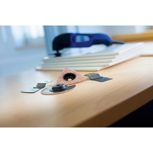 LUX 4-teiliges Fliesenbearbeitungs-Set für Multitool, bestehend aus Sägeblättern und Schaber.