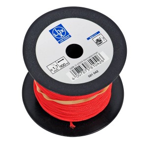 Rolle rote LUX Maurerschnur Classic, 100 m, für Messwerkzeuge und Absteckarbeiten.