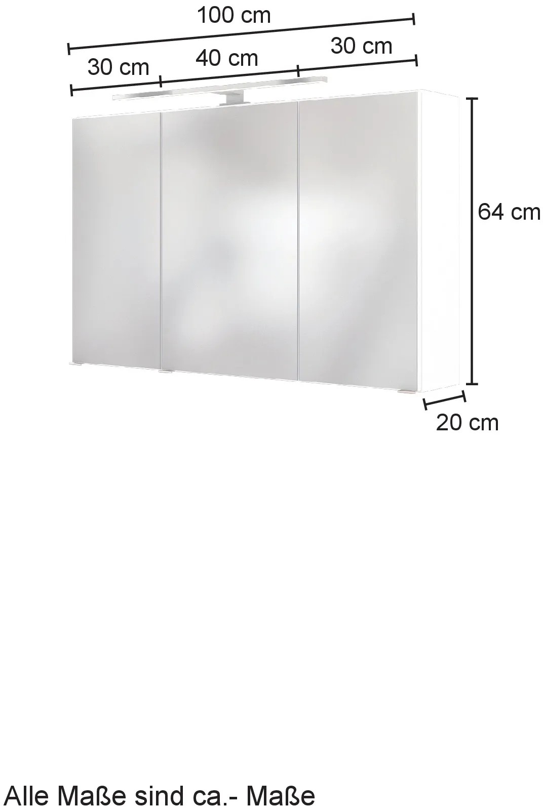 Held Möbel 231.2096 Parma Midischrank , 2 türig / 2 Auszüge / 2 Einlegeböden / 50 x 130 x 27 cm, Hochglanz-weiß