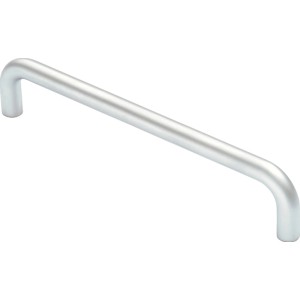 Möbelgriff 6175, Chrom matt, aus Metall, Lochabstand 128 mm.