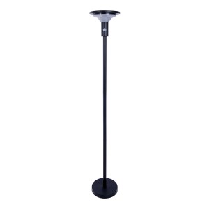Schwarze LED Solar Stehleuchte Nora, 139cm, für Garten und Terrasse.
