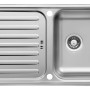 Respekta Edelstahlspüle Riverside, 86x50 cm, mit Abtropffläche und Siebkorb.