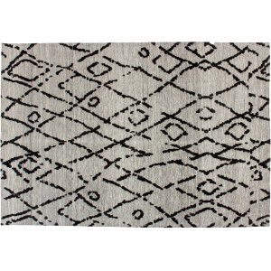 Kayoom Teppich River, 200x280 cm, grau-schwarz, Kurzflor mit Vintage-Muster.
