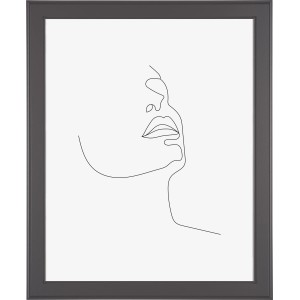 Anthrazitfarbener MDF-Bilderrahmen Malmo 40x50 cm mit abstrakter Linienzeichnung.