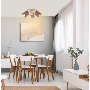 Näve Wand- und Deckenrondell Maron, 3-flammiger Spot mit goldfarbener Innenseite.