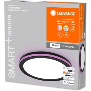 Verpackung der Ledvance Smart+ WiFi Deckenleuchte Orbis Circle 46cm Tunable White.
