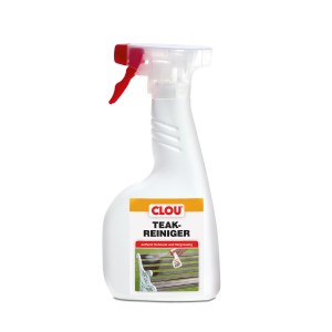 Clou Teak-Reiniger, 500ml Flasche. Holzreiniger für Gartenmöbel, entfernt Schmutz und Vergrauung.