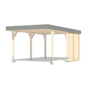 Karibu Seitenwand für Leimholz Carport Naturbelassen 225 x 225 x 1,8 cm