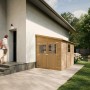 Timbela Anbau-Gartenhaus Holz M339+M339G 6 m² ohne Seitenwand mit Boden