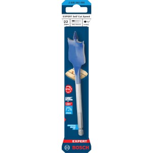 Bosch Flachfräsbohrer Expert Self Cut Speed Ø 22 mm x 152 mm Blau-Silber