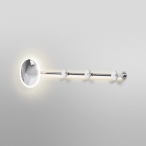 Ledvance Wandlampe Decor Perchero Silber, 85 cm, mit Kleiderhaken und indirektem Licht.