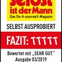 Auszeichnung "sehr gut" für WD-40 Multifunktionsprodukt Smart Straw, getestet von "selbst ist der Mann".