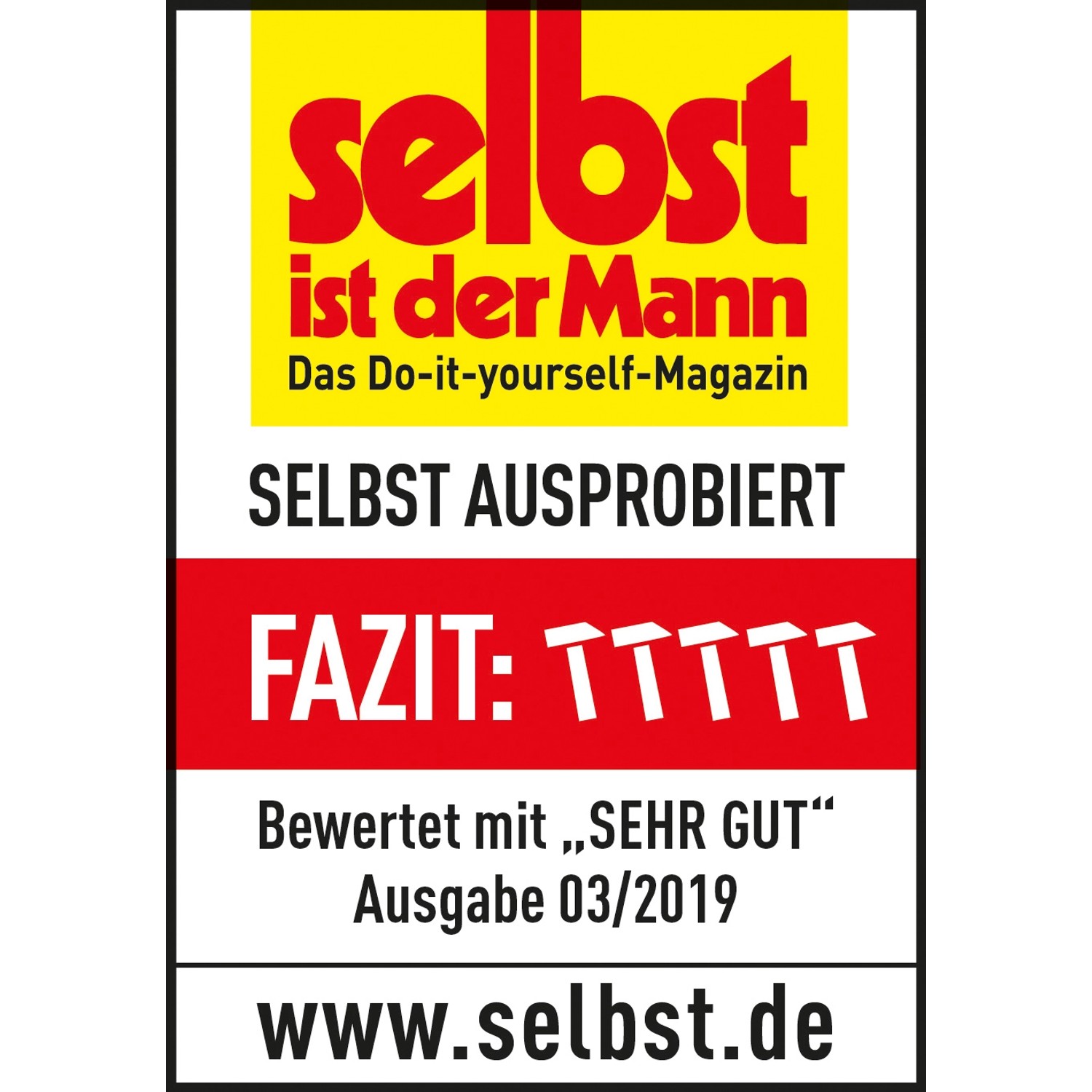 Auszeichnung "sehr gut" für WD-40 Multifunktionsprodukt Smart Straw, getestet von "selbst ist der Mann".