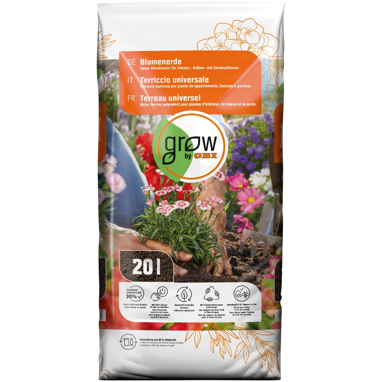 GROW by OBI Blumenerde 20 l kaufen bei OBI