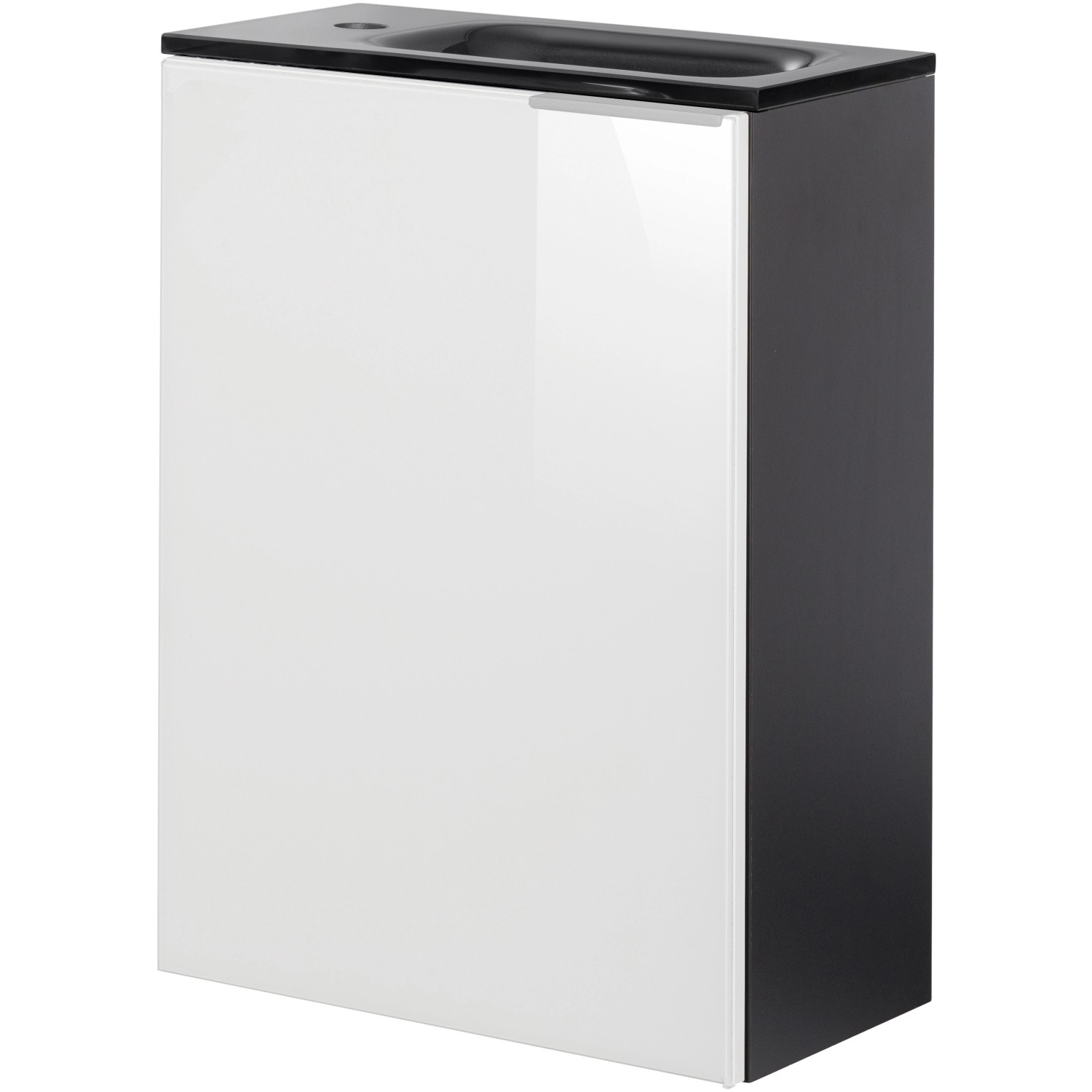Fackelmann Waschbeckenunterschrank SBC, 44 cm, Anthrazit/Weiß, mit Softclose.
